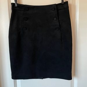 H&M black velvet mini skirt, size 4.